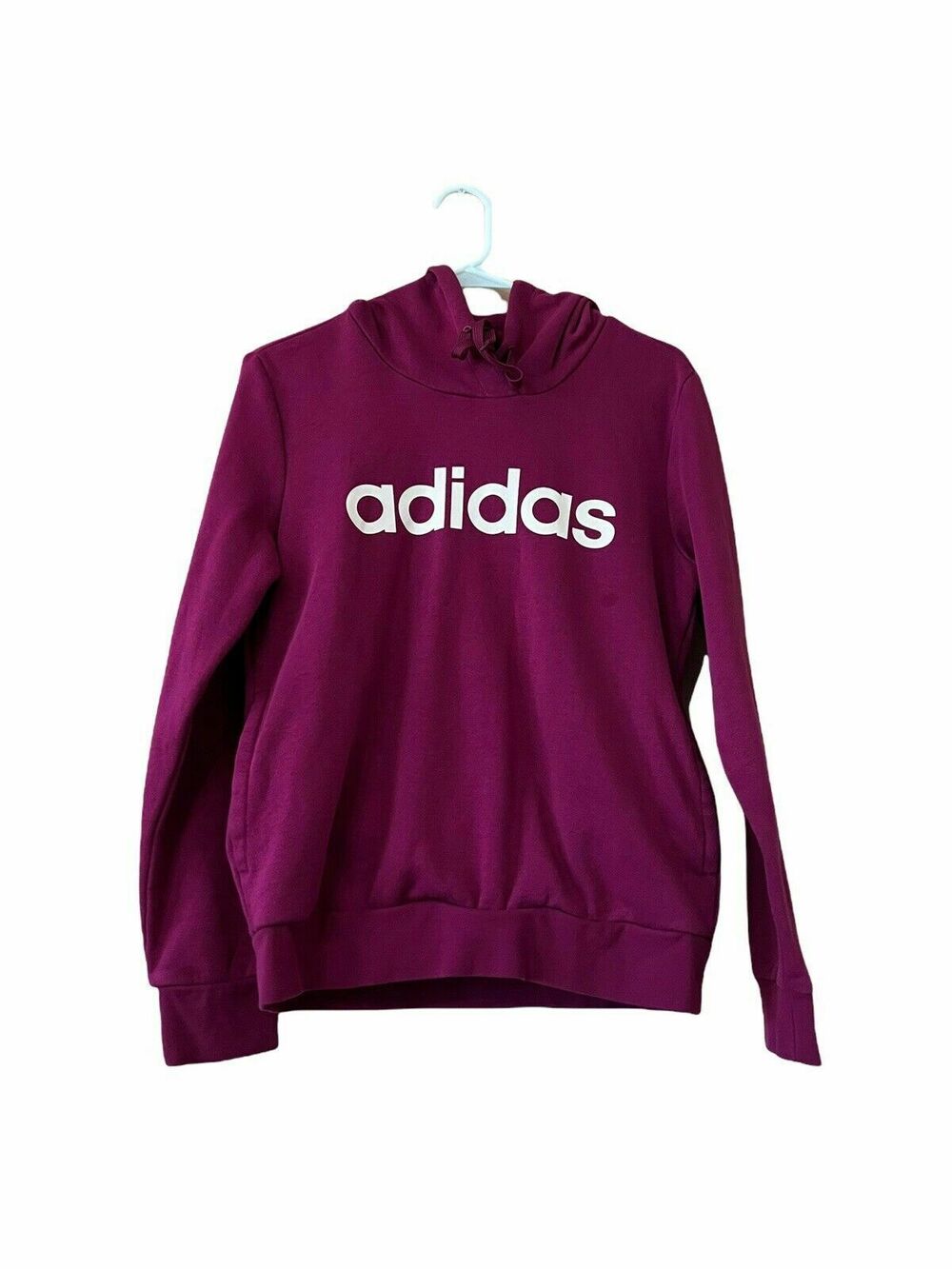 adidas women multi sport logo hoodie jacket pullover red purple sz M athleisure